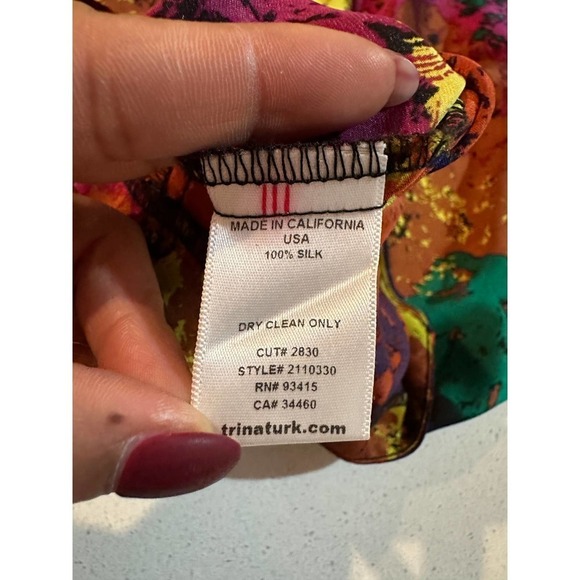 Trina Turk Multicolor Abstract Prink Silk Dress - Picture 7 of 7